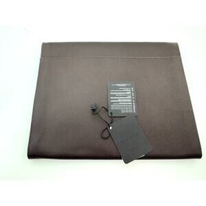 Beymen NWT Plum Taiga Leather Dual Compartment Folio Clutch – 9” x 10.5”